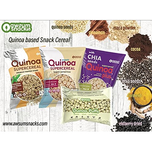 Awesome Snacks Quinoa Cereal 6Oz Bag - Vegan Gluten Sugar Free