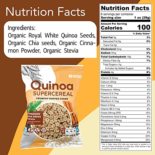Awsum Snacks SUPERCEREAL with Cinnamon & Chia Seeds 6oz Pack of...