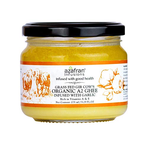 Azafran Infusions Garlic Infused Ghee, 100% Organic, 9.29Oz, Non