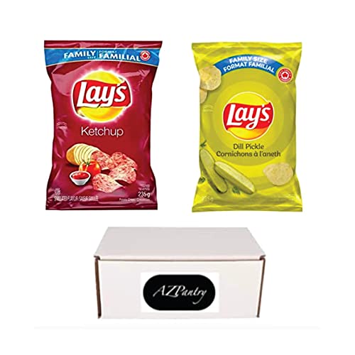 Azpantry Canadian Lays Ketchup Chips Box - 1X Family Size Bag La