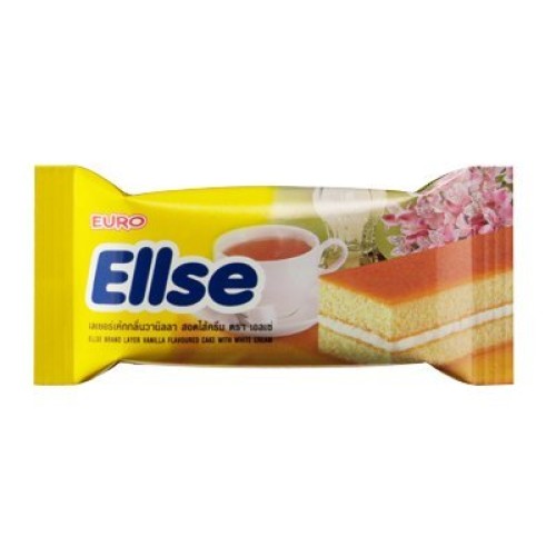 Ellse Layer Cake Vanilla Flavored Cake With White Cream, 24 Pcs.
