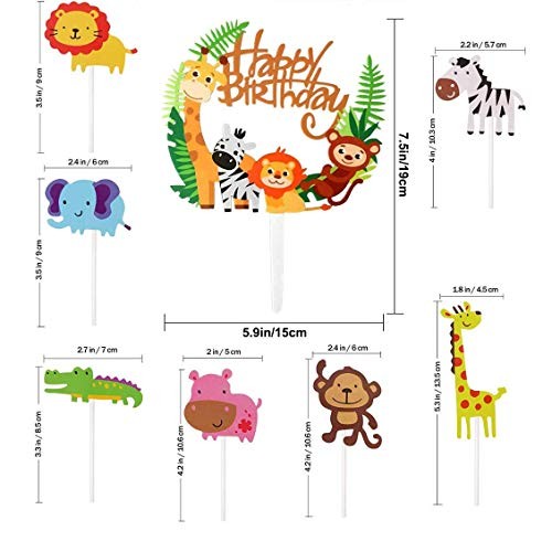 B-Ful 29 Pcs Jungle Marine Farm Animal Cake Decorations Cupcake