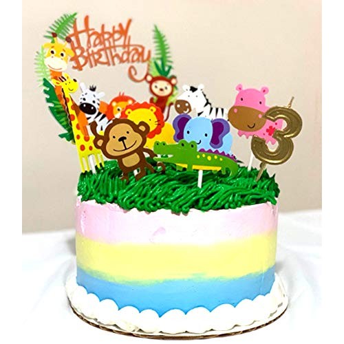 B-Ful 29 Pcs Jungle Marine Farm Animal Cake Decorations Cupcake
