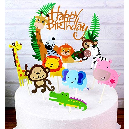 B-Ful 29 Pcs Jungle Marine Farm Animal Cake Decorations Cupcake