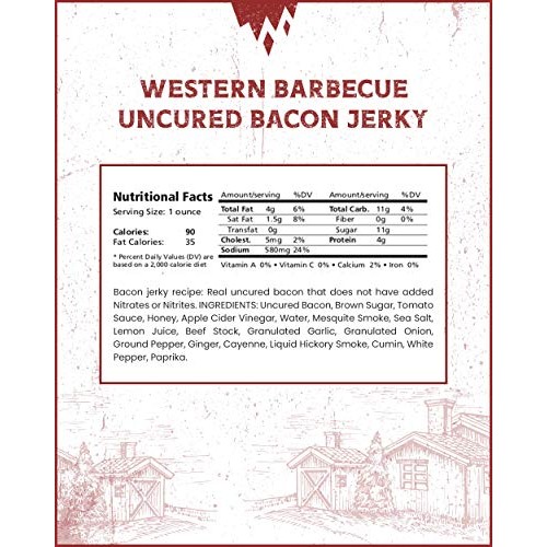 Bulk California Bacon Jerky, American Made Real Uncured Bacon Wi