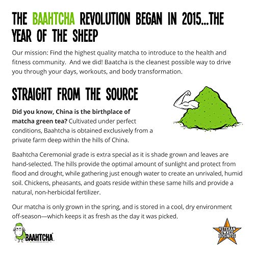 Baahtcha - Usda Organic Matcha Green Tea Powder - Premium Ceremo
