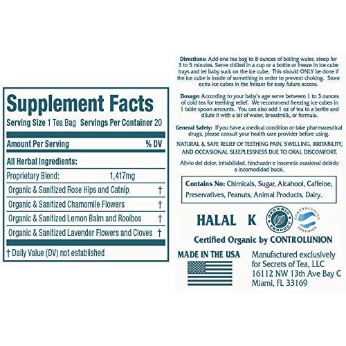 Baby Teething Relief, Baby Teething Magic Tea,60 Doses. Teething