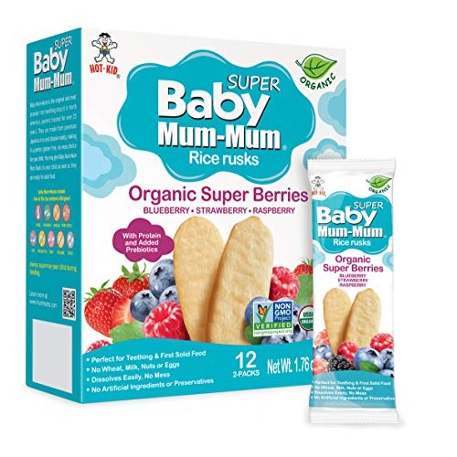 Baby Mum-Mum Organic Super Berries Rusks 1.76 Ounce, 24 Count P
