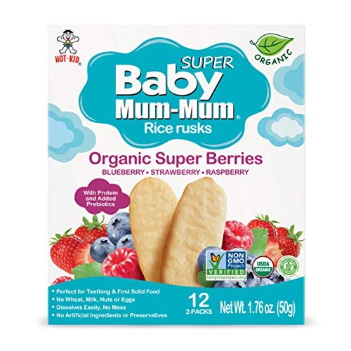 Baby Mum-Mum Organic Super Berries Rusks 1.76 Ounce, 24 Count P