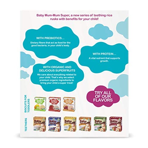 Baby Mum-Mum Organic Super Berries Rusks 1.76 Ounce, 24 Count P
