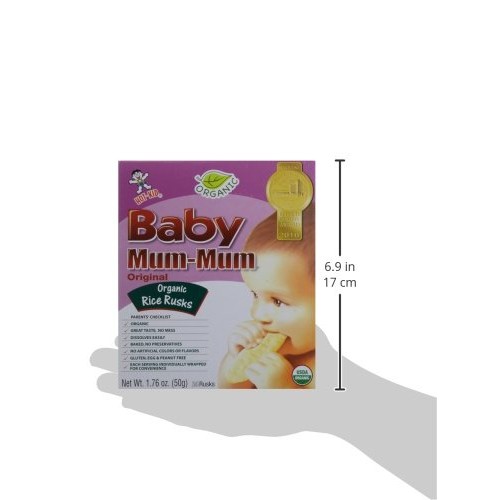 Hot-Kid Baby Mum-Mum Rice Rusks, Organic Original, 24 Pieces, P