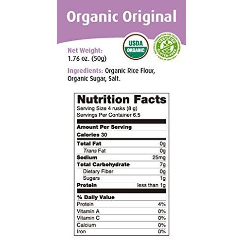 Hot-Kid Baby Mum-Mum Rice Rusks, Organic Original, 24 Pieces, P