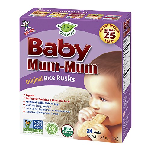 Hot-Kid Baby Mum-Mum Rice Rusks, Organic Original, 24 Pieces, P