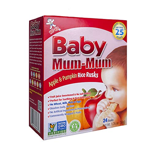 Hot-Kid Baby Mum-Mum Rice Rusks, Apple &Amp; Pumpkin, 24 Pieces Pac