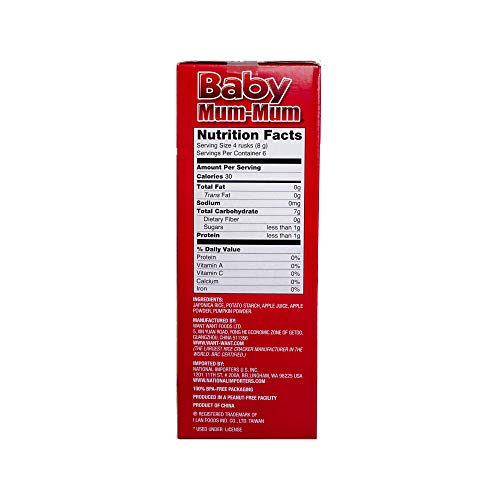 Hot-Kid Baby Mum-Mum Rice Rusks, Apple &Amp; Pumpkin, 24 Pieces Pac