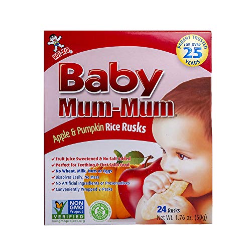 Hot-Kid Baby Mum-Mum Rice Rusks, Apple &Amp; Pumpkin, 24 Pieces Pac