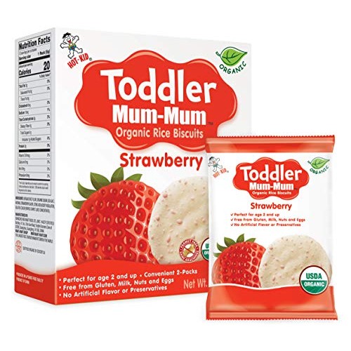 Toddler Mum-Mum Rice Biscuits, Organic Strawberry, Organic, Glut