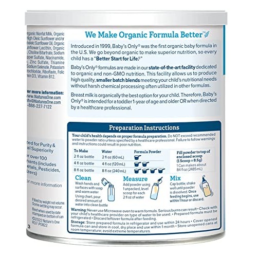 Babys Only Organic Dairy Toddler Formula, | Non-GMO | USDA Orga...