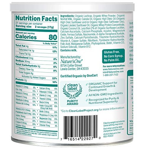 Babys Only Organic Whey & Dairy Protein Gentle Toddler Formula,...