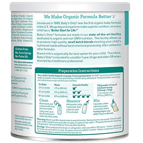 Babys Only Organic Whey & Dairy Protein Gentle Toddler Formula,...