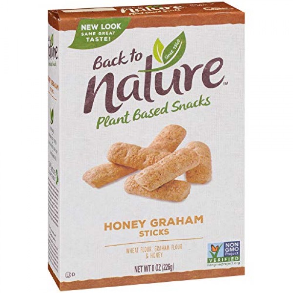 Back to Nature Cookies, Non-GMO Honey Graham Stick, 8 Ounce Pac...