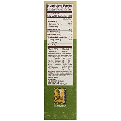 Back To Nature Cookies, Non-Gmo California Lemon, 9 Ounce