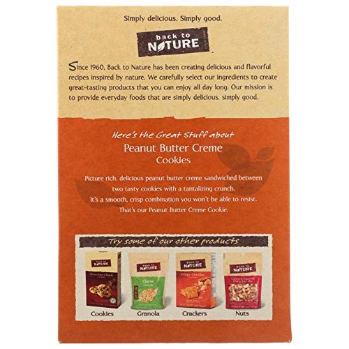 Back To Nature Cookies, Non-Gmo Peanut Butter Creme, 9.6 Ounce