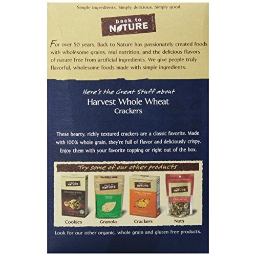 Back To Nature Crackers, Non-Gmo Harvest Whole Wheat, 8.5 Ounce