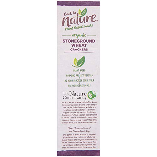 Back To Nature Crackers, Organic Stoneground Wheat, 6 Ounce Pac
