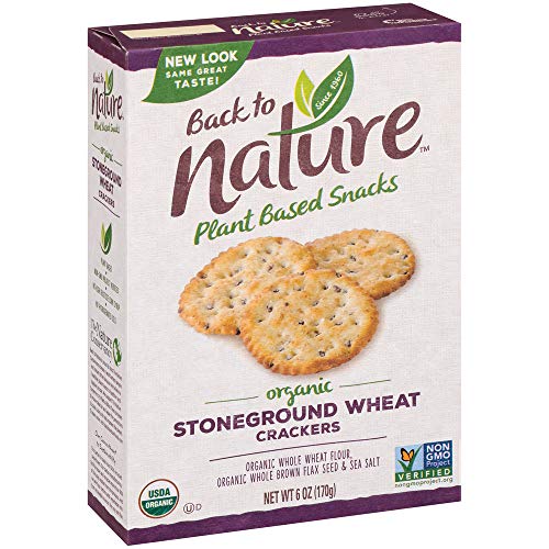 Back To Nature Crackers, Organic Stoneground Wheat, 6 Ounce Pac