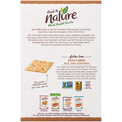 Back To Nature Gluten Free Crackers, Non-Gmo Multi-Seed Rice Thi