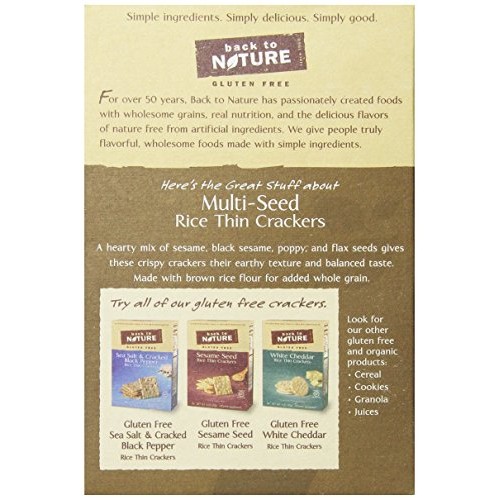 Back To Nature Gluten Free Crackers, Non-Gmo Multi-Seed Rice Thi
