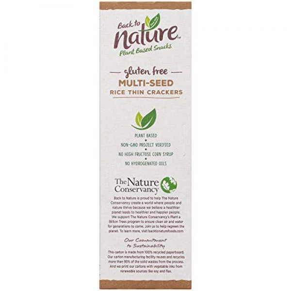 Back To Nature Gluten Free Crackers, Non-Gmo Multi-Seed Rice Thi