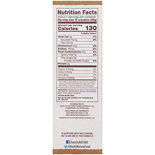 Back To Nature Gluten Free Crackers, Non-Gmo Multi-Seed Rice Thi