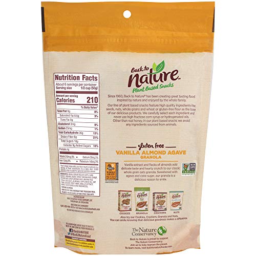 Back To Nature Gluten Free Granola, Non-Gmo Vanilla Almond Agave