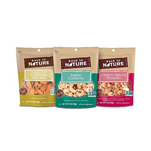 Back To Nature Non Gmo Nuts &Amp; Trail Mix, Variety Pack, 3 Count