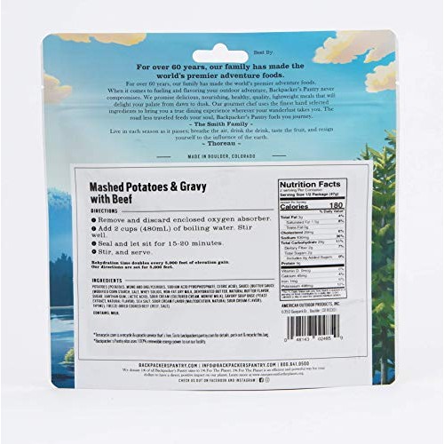 Backpackers Pantry Mashed Potatoes With Gravy &Amp; Beef, 2 Serving