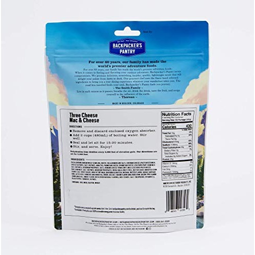 Backpackers Pantry Three Cheese Mac &Amp; Cheese, Packaging May Va