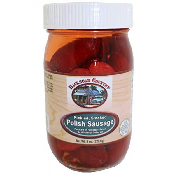 Backroad Country Pickled Smoked Polish Sausage, 8 Ounce Jar