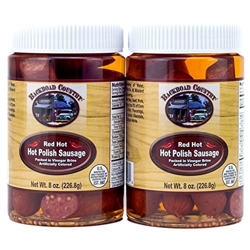 Backroad Country Red Hot Polish Sausage 8oz Pack of 2