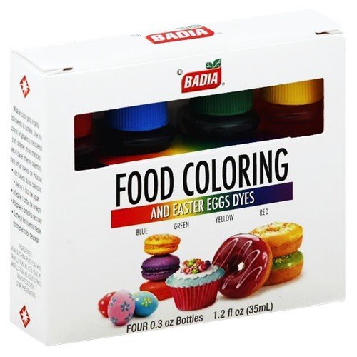 Badia Food Coloring 4 Colors 0.3 Oz Bottels