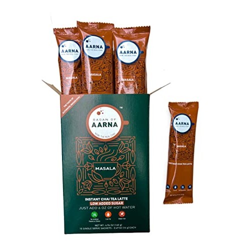 BAGAN OF AARNA Instant Masala Chai Tea Latte - Low Sugar / No Ad...