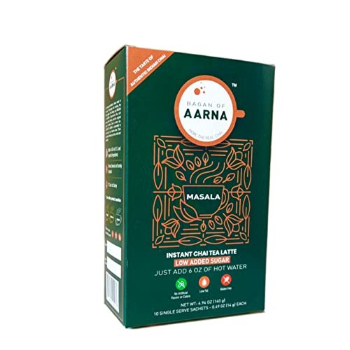 BAGAN OF AARNA Instant Masala Chai Tea Latte - Low Sugar / No Ad...