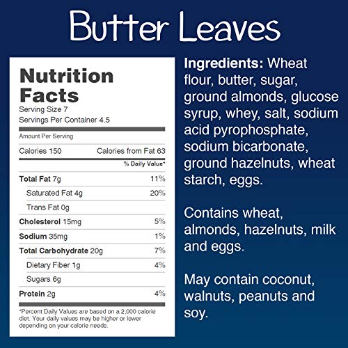 Bahlsen Butter Leaves Cookies, 4.4-Ounce Boxes Pack Of 12