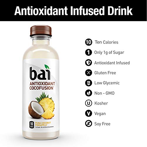 Bai Coconut Flavored Water, Puna Coconut Pineapple, Antioxidant