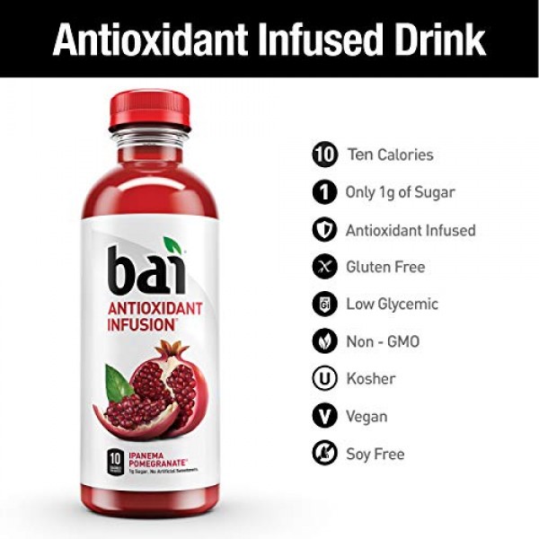 Bai Flavored Water, Ipanema Pomegranate, Antioxidant Infused Dri