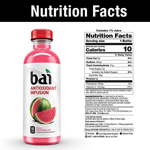 Bai Flavored Water, Kula Watermelon, Antioxidant Infused Drinks,