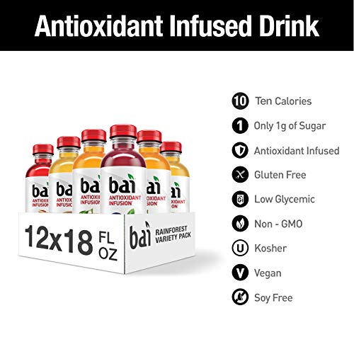 Bai Flavored Water, Rainforest Variety Pack, Antioxidant Infused