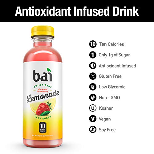 Bai Flavored Water, São Paulo Strawberry Lemonade, Antioxidant I