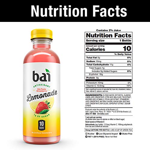 Bai Flavored Water, São Paulo Strawberry Lemonade, Antioxidant I